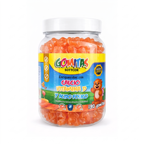 Gomitas de Calcio para Niños - foto de producto fondo blanco