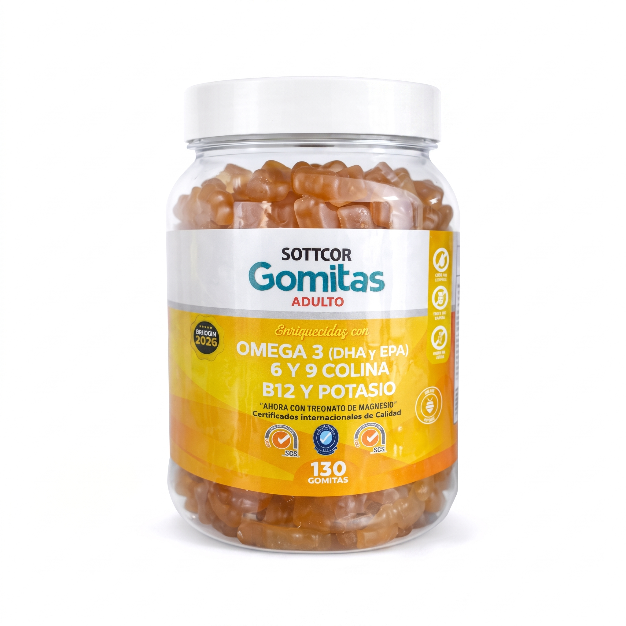 Gomitas de Omega 3 - foto de producto fondo blanco