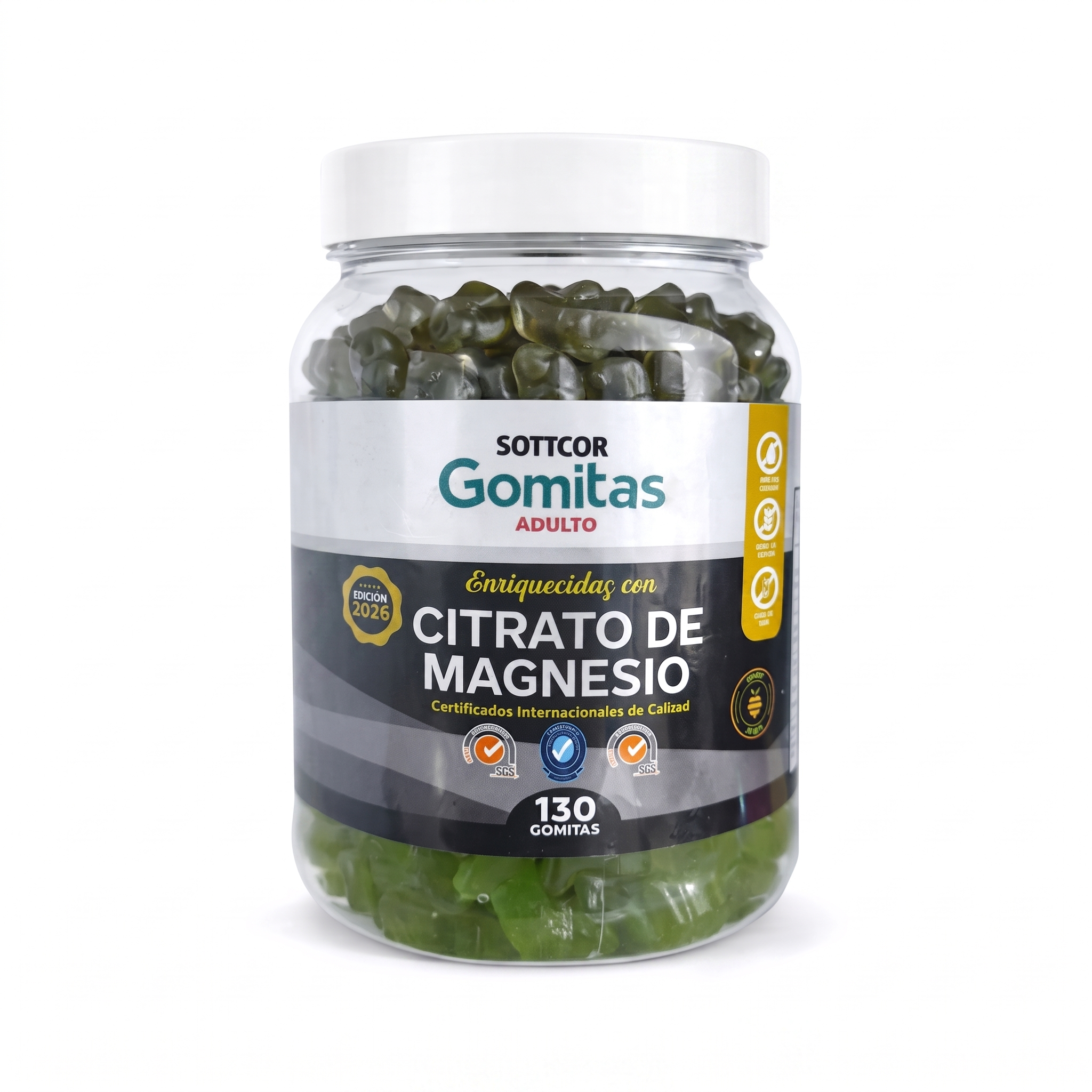 Gomitas de Magnesio - foto de producto fondo blanco