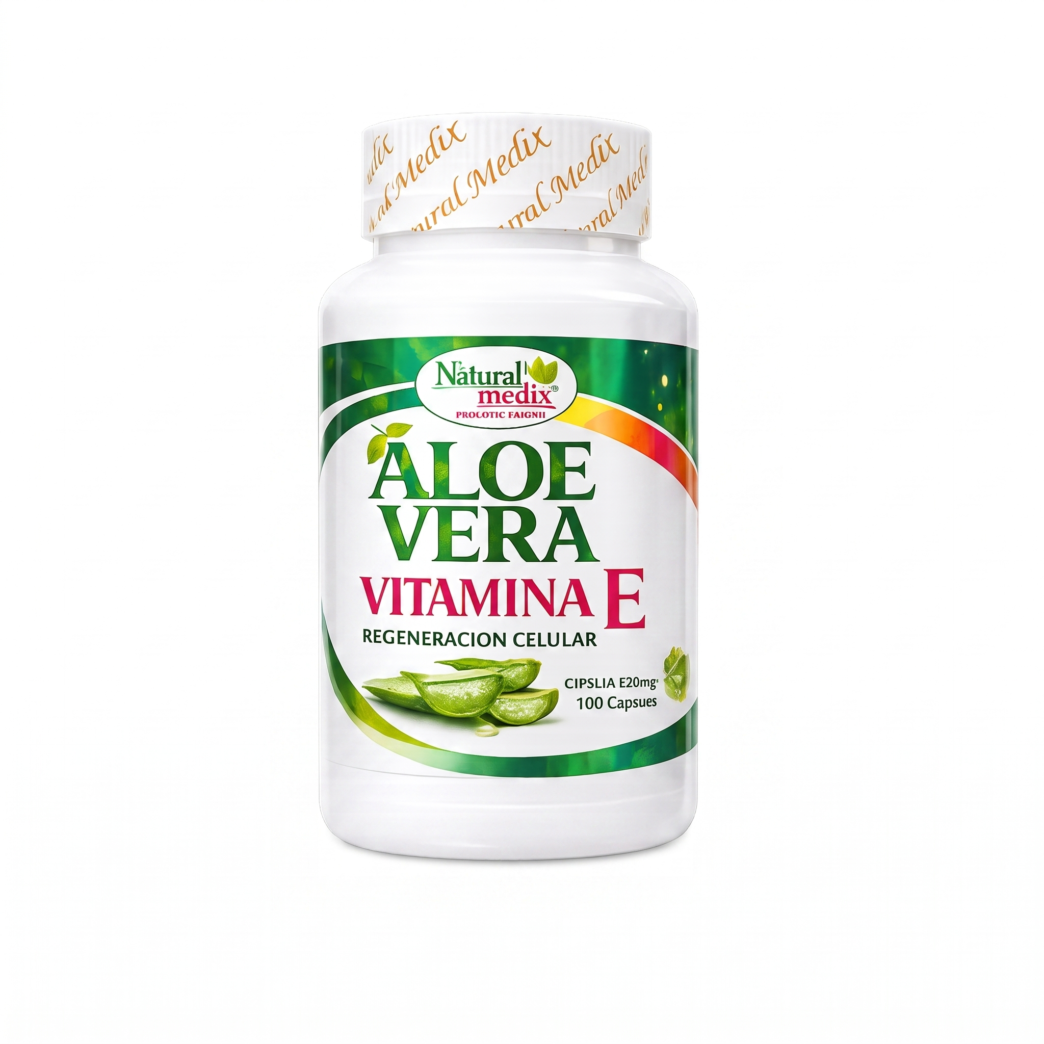 Aloe Vera + Vitamina E - foto de producto fondo blanco